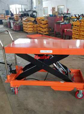 移动小平台手动液压脚踩平台车脚踏手推升降PTD2000液压手推车