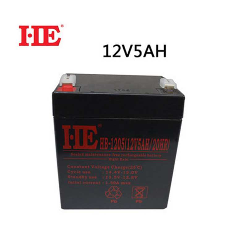 HE蓄电池HB-1205 12v5ah铅酸免维护门禁监控后备12v开关电源电池