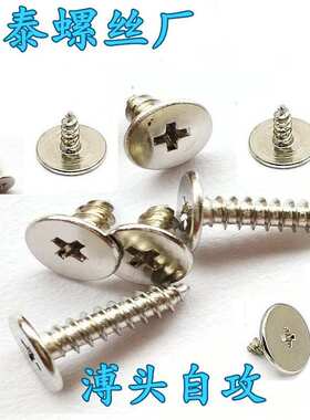 304不锈钢CA扁平头自攻螺丝钉大薄头子平头尖尾十字M2M3M4M5-M6
