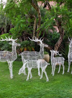 户外创意镂空圣诞梅花鹿