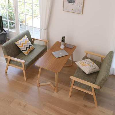 ll书吧咖啡厅奶茶店桌椅组合接待洽谈休闲甜品店铺茶楼卡座沙发