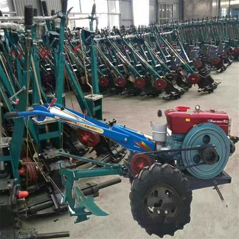 双铧犁地翻土手扶拖拉机多功能小型旋耕机手扶式农用开沟起垄机