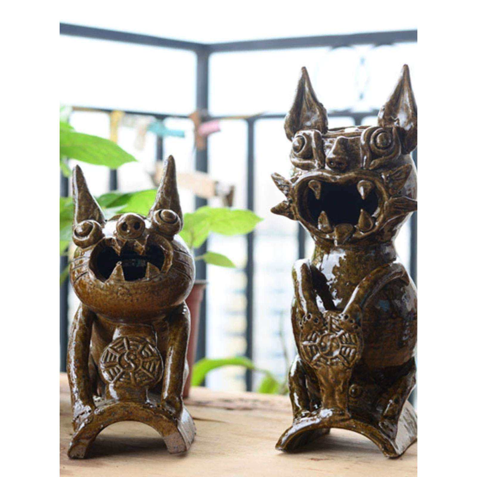 【陶器】瓦猫摆件云南纯手工制作土陶工艺品创意招财猫 家居摆设
