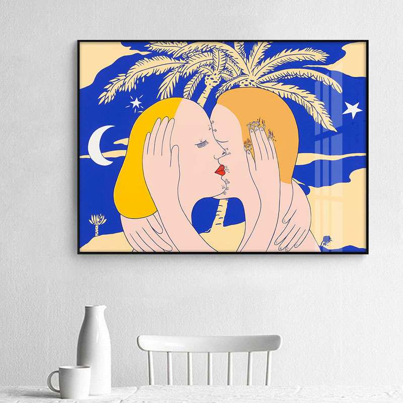 北欧风格客厅装饰画现代简约卧室床头挂画小众民宿玄关楼梯墙壁画