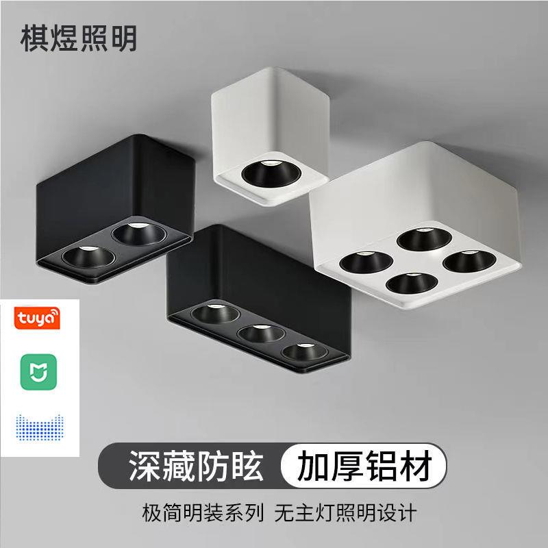 智能全光谱明装射灯防眩书房客厅筒灯深杯双头三头四头斗胆灯4头