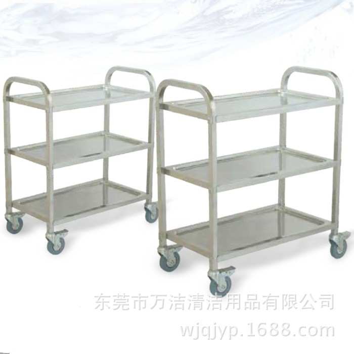 超宝D-14A不锈钢三层餐车三层工具车移动送餐车餐盘收集车