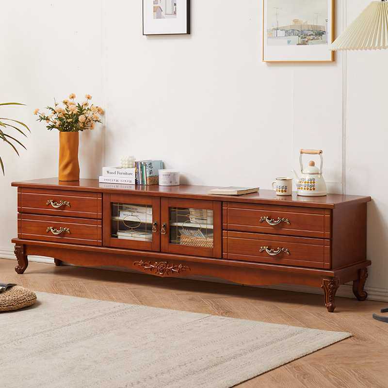 热卖新款实木电视柜  落地美式小户型客厅电视柜子收纳储物柜一体,电子元器件市场,其它元器件,淘宝优惠券,粉丝福利购,淘宝优惠卷