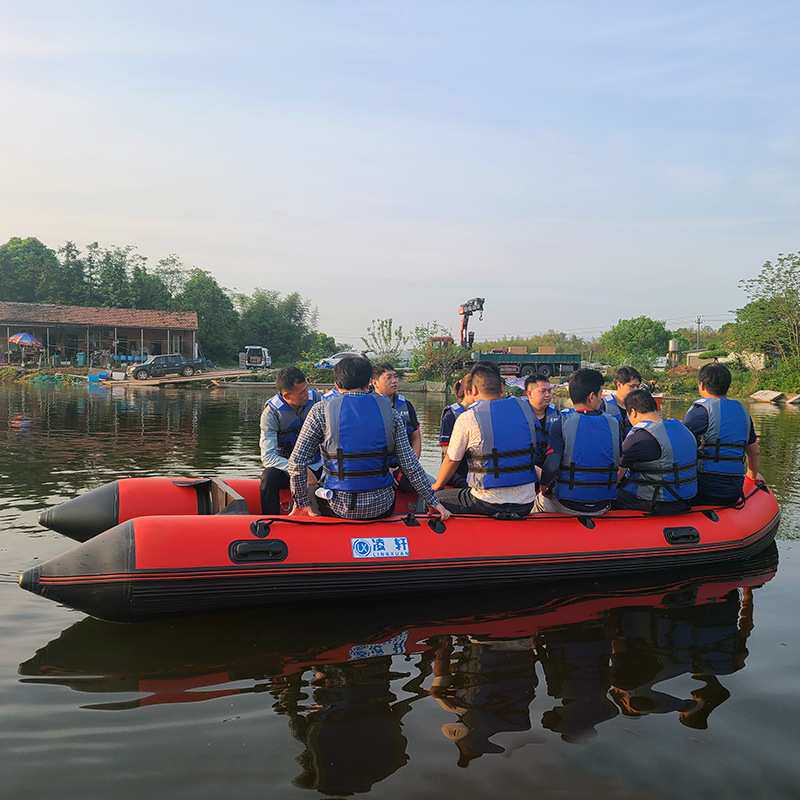 橡皮艇充气船皮划艇冲锋舟橡皮艇加厚硬底充气皮筏折叠气垫防汛船