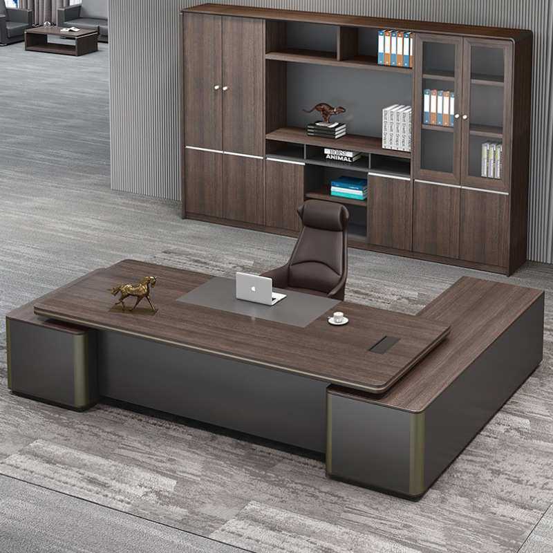 大气老板桌简约现代办公室桌椅组合家具总裁经理大班台单人办公桌