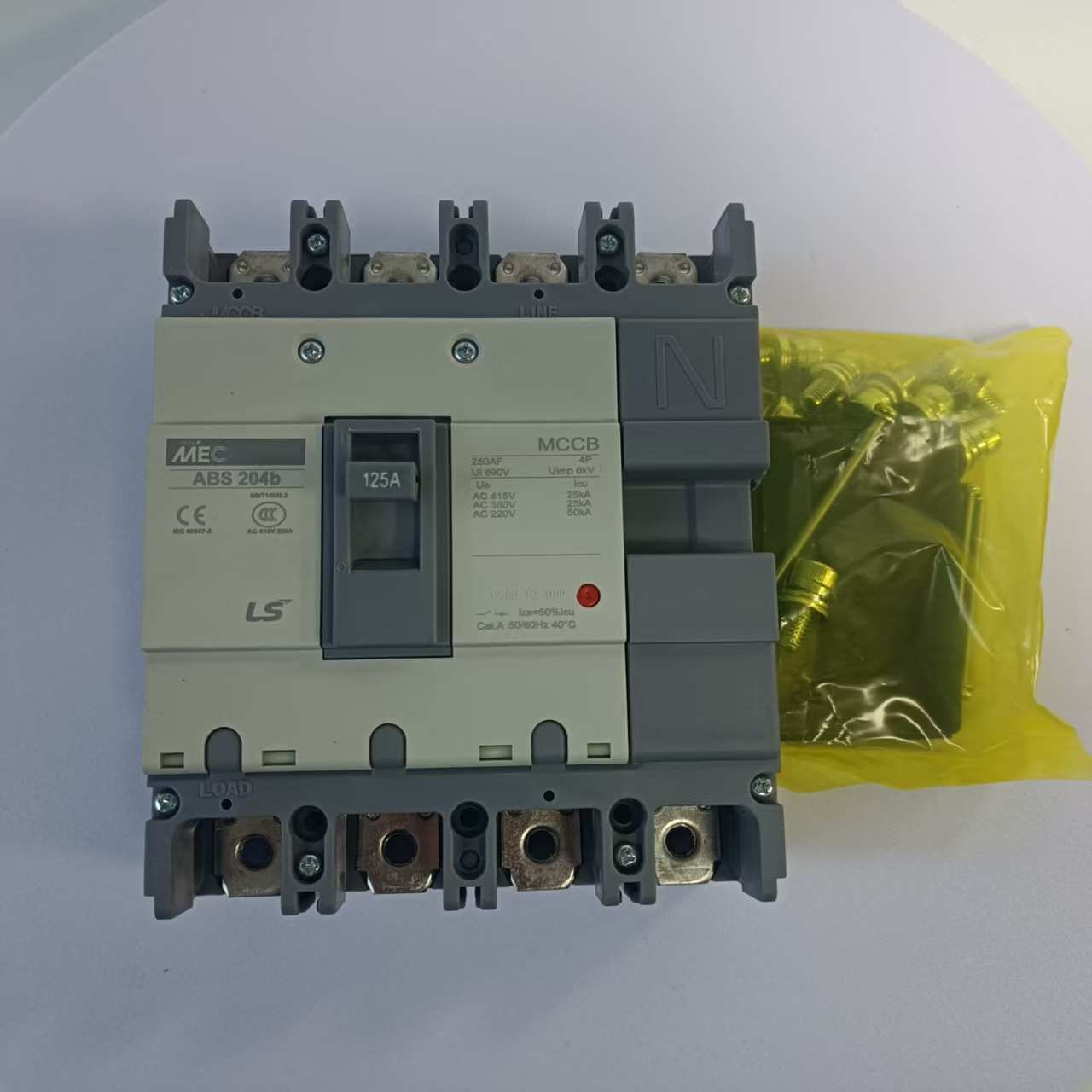 LS产电塑壳断路器ABS204B 125A 150A 175A 200A 四相断路器空开