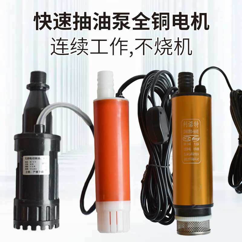 小型电瓶油泵微型油抽子12V24V电动加油铝合金抽水柴油自吸泵南舟