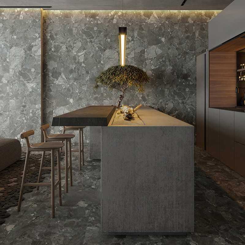 粉色大颗粒水磨石瓷砖600x1200客厅防滑地砖卫生间墙砖灰色仿