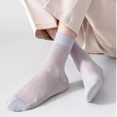 【下单立减50】夏季男士新疆棉超薄网眼袜 舒适耐穿不起球WZ