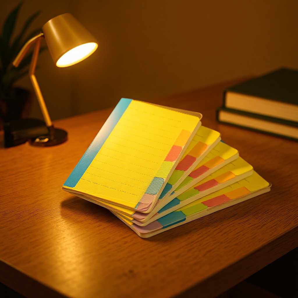 文化纸品便携本册便利贴D095银亮便签学生组合荧光可撕标签