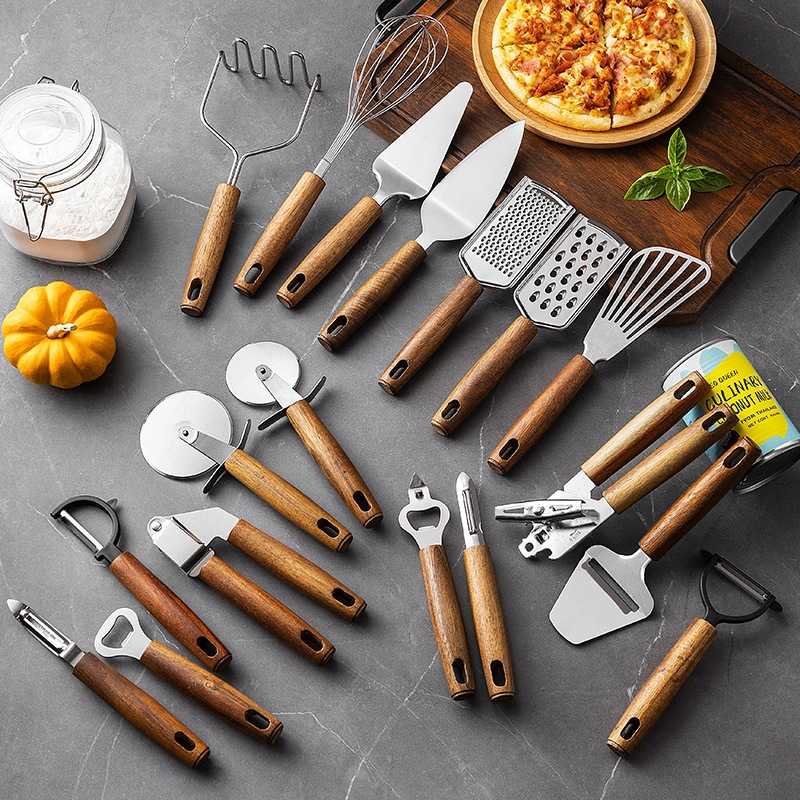相思木不锈钢厨房小工具削皮开罐打蛋器烹饪烘焙套装披萨刀芝士铲