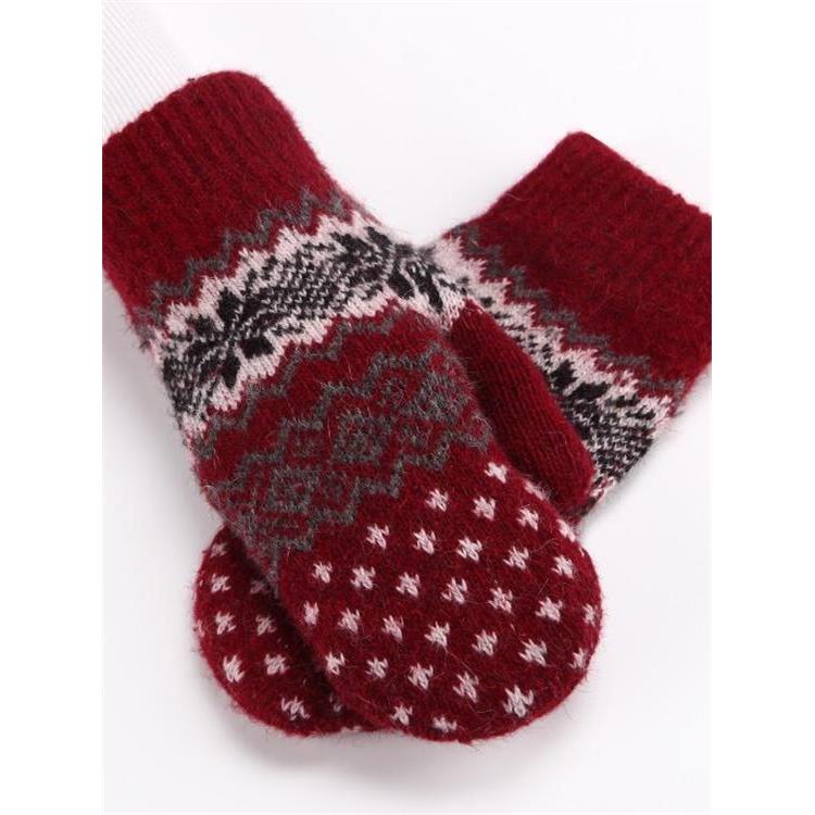 圣诞手套新品学生女冬天羊毛韩版可爱男连指包指加厚加绒保暖情侣