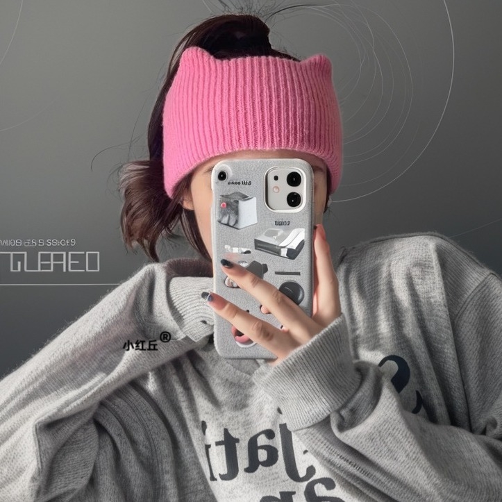 月子发带产后秋冬头箍女款针织护额头套保暖头巾产妇出院防风帽子