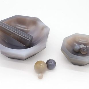 天然玛瑙研钵实验室研磨碾磨仪器乳钵棒杵内径4cm6080100120150mm