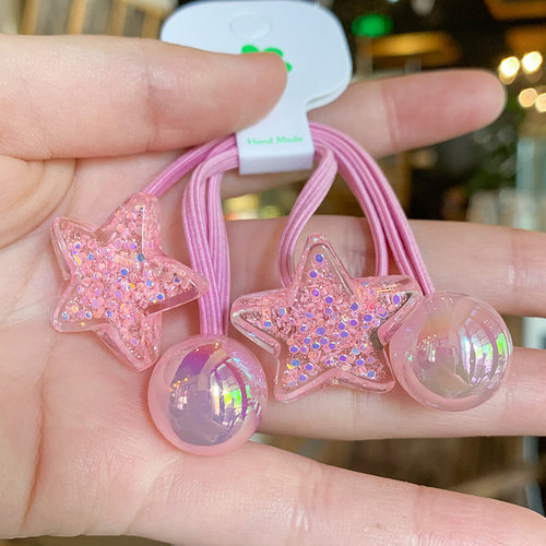 高马尾长皮筋绕绕发绳亮晶晶儿童发饰女卡通发圈扎马尾头绳头饰