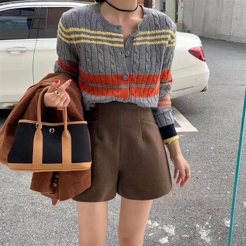 秋冬毛呢短裤灰色氛围感大码高腰显瘦a字打底靴裤休闲外穿阔腿裤,女装/女士精品,休闲裤,淘宝优惠券,粉丝福利购,淘宝优惠卷