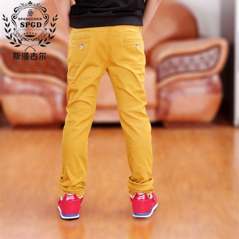 童装男童休闲长裤薄2022春夏款中大童纯棉白黑色西装长单裤弹力