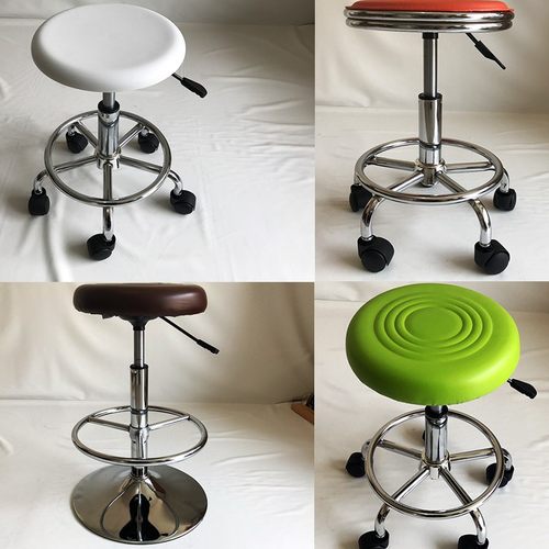 滑轮圆凳升降吧台凳小圆凳美容美甲大工椅理发凳车间工作凳流水线