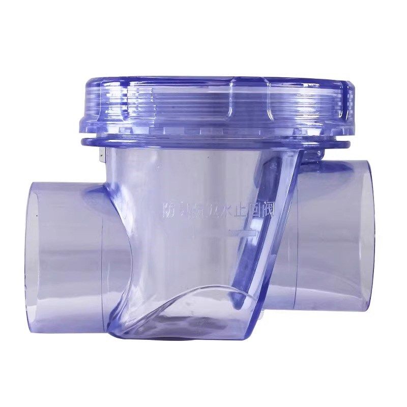 透明止回阀防臭返水倒灌50PVC止逆单向 阀门厨房排水管水槽下水道