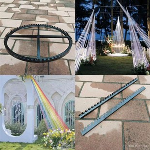 婚庆创意线帘仿造丁达尔效应光线效果背景装饰圆环固定底座道具