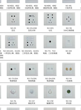 西顿开关插座N3系列一开双开三五孔墙壁插座西顿照明信息开关面板