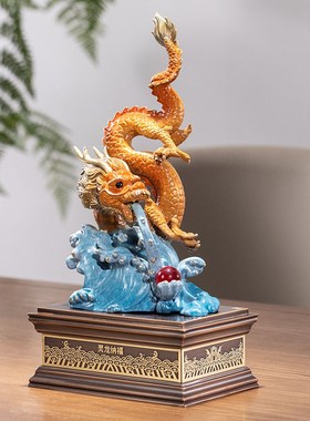朱炳仁铜 灵龙纳福龙年摆件桌面办公室客厅玄关家居装饰开业礼品