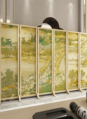 中式仿古屏风客厅移动折叠遮挡隔断酒店卧室书房茶室复古折屏玄关