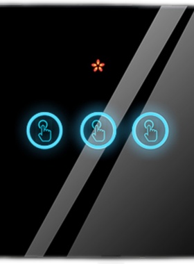 无线遥控开关面板家用220V智能单开双控触摸钢化玻璃随意贴开关