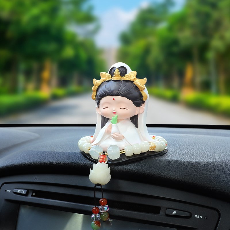 莲花佛车内饰品摆件高端大气车上车载女汽车保平安装饰品2024新款