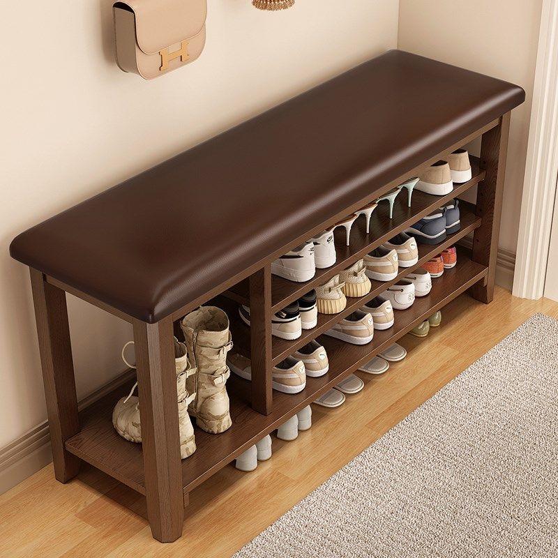 实木鞋架换鞋凳软包家用门口鞋柜坐凳一体入户可坐式穿鞋凳进门凳,住宅家具,鞋架,淘宝优惠券,粉丝福利购,淘宝优惠卷