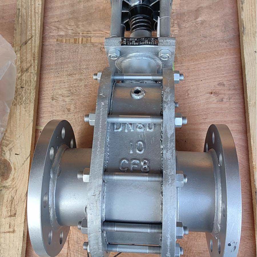 PZ644TC-10P气动不锈钢陶瓷出料阀 矿用出料阀 气动陶瓷双闸板阀