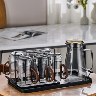 茶杯玻璃绿茶绿茶杯水杯家用带把杯北欧高档耐高温专用杯泡防烫手