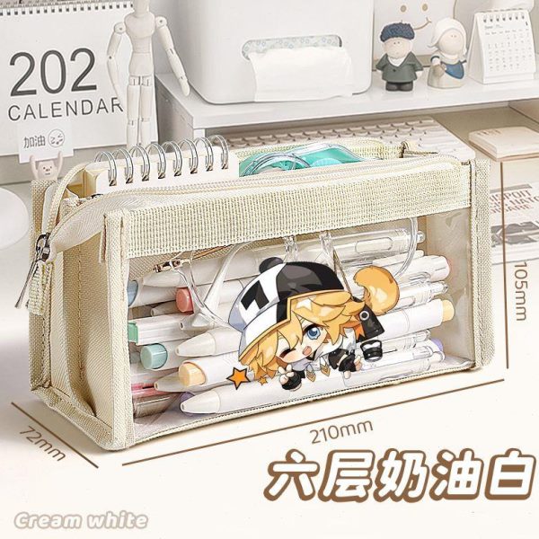 凹凸世界笔袋文具袋男女生中小学创意卡通小众耐脏免洗透明多功能