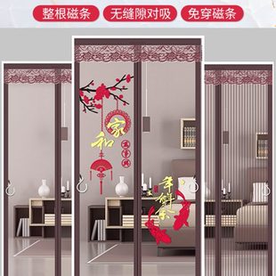磁性蚊帐纱窗免打孔2023新款 防蚊门帘纱帘自粘家用网沙夏季 纱门