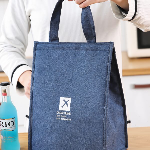 便当包手提上班族饭盒袋帆布日式学生保温袋大容量带饭的包野餐包