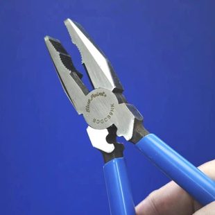 实耐宝蓝点塑柄钢丝钳多功能电工加硬老虎钳断线钳子家用7 9寸