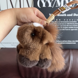 真獭兔毛可爱小马包包挂件毛绒小马公仔玩偶汽车挂饰马年吉祥物