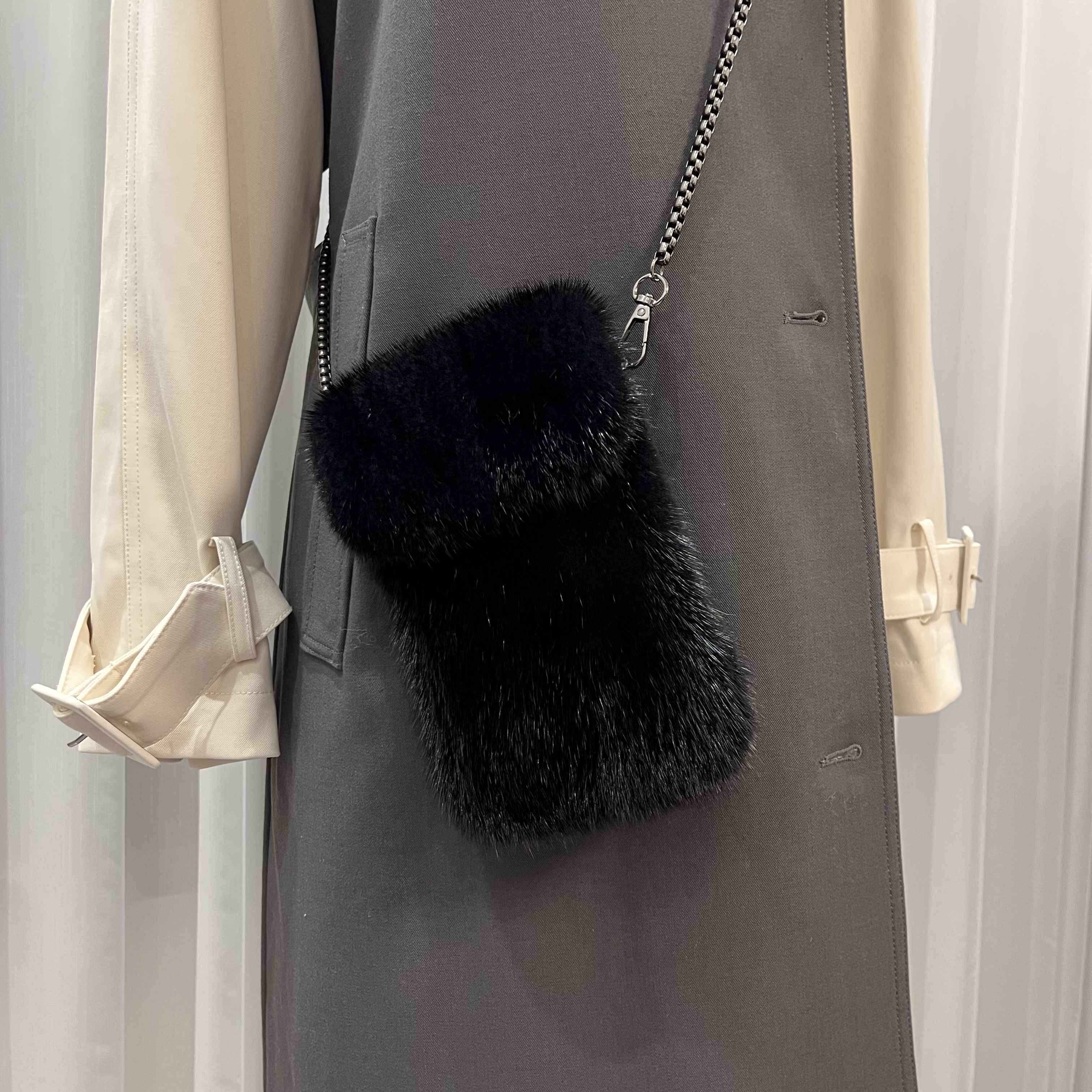 【手机包】迷你水貂零钱包斜挎包