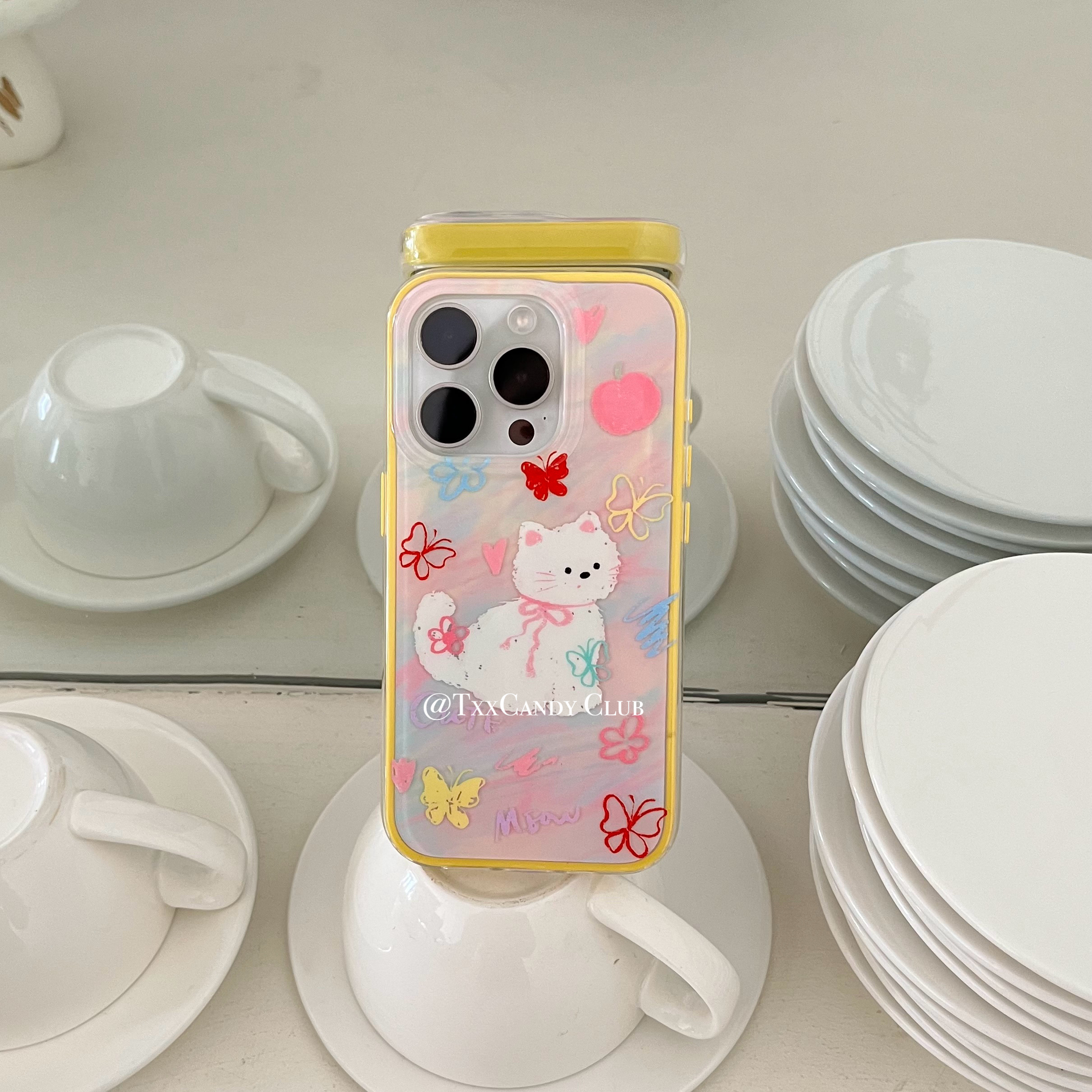 TXXC·涂鸦猫咪二合一插画适用iPhone15pro手机壳苹果14promax磨砂不沾指纹13防摔全包16硬壳新 苹果16手机壳