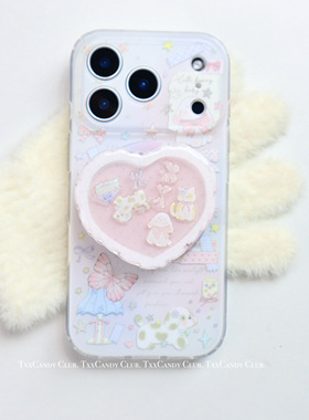 TXXC·iphone17拍照按键全包满屏爱心小猫小狗16pro手机壳16promax新款iphone14女款双层磁吸磨砂14手机套