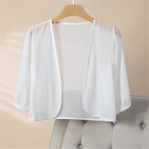 小披肩配裙子2025夏季新款大尺z码防晒衣女百搭短款外搭开 衫