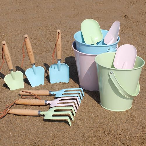 儿童玩沙铁铲子挖沙子铁桶沙滩玩具套装宝宝赶海T挖土玩土园艺工