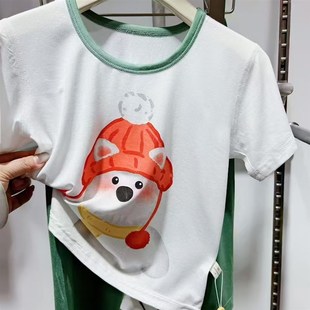 新款 家居服套装 睡衣男n女宝宝薄款 七分裤 空调服宽松短袖 儿童夏季