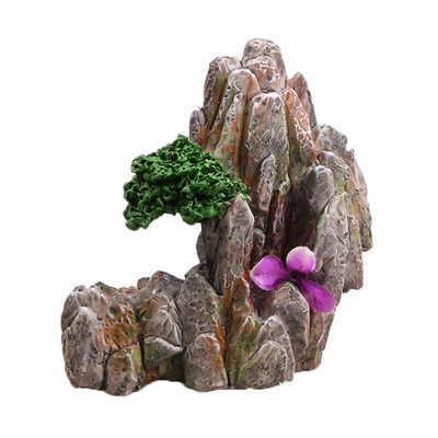 微景观仿真假山石造景石鱼缸假山盆景多肉装饰品小
