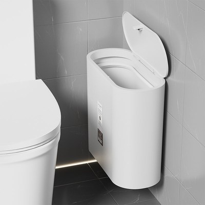 卫生间垃圾桶带盖家用202新款壁挂式窄缝专用厕所垃圾筒极窄夹缝