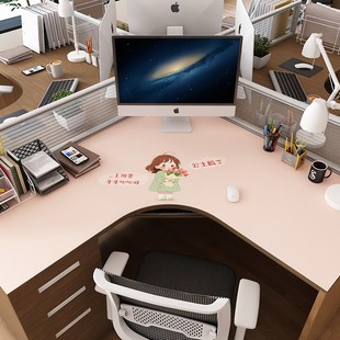 转角书桌垫拐角l型弧形 学习写字台电脑工位办公室桌布桌面保护垫